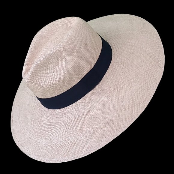 M.A.M.A. - Yacht Women\'s Light Beige Straw Hat, Black Ribbon